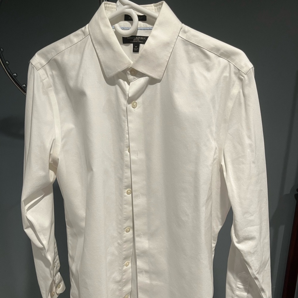 Mens Banana Republic medium white dress shirt